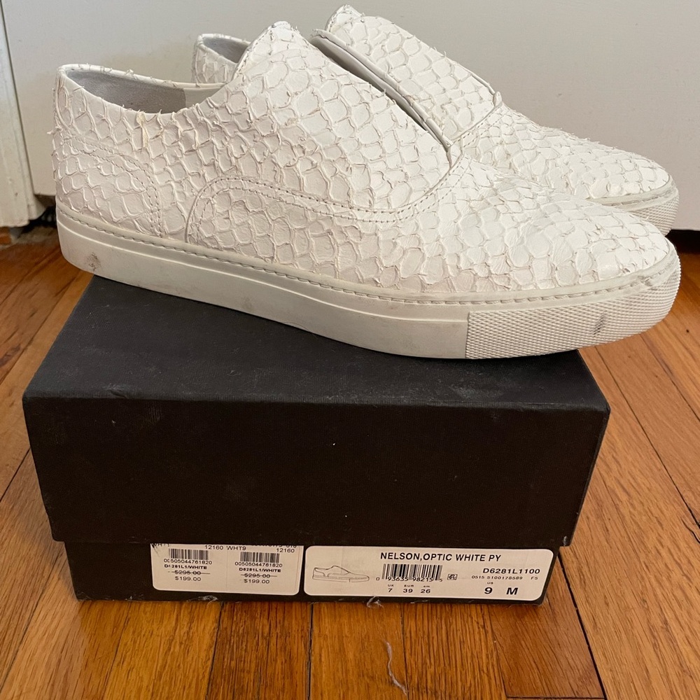 White snake textured Vince sneakers